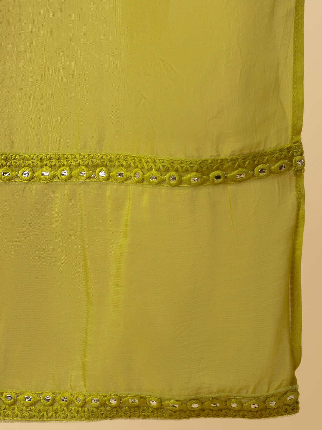 Green Animal Print Flared Kurta With Dupatta