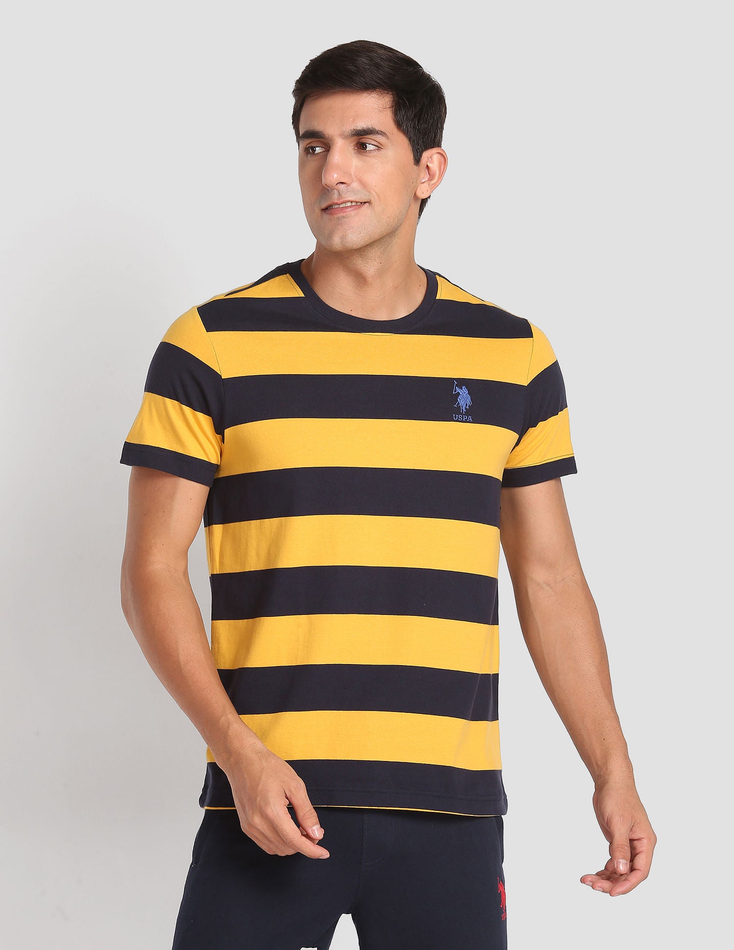 USPA Innerwear Crew Neck Striped I688 Lounge T-Shirt - Pack Of 1