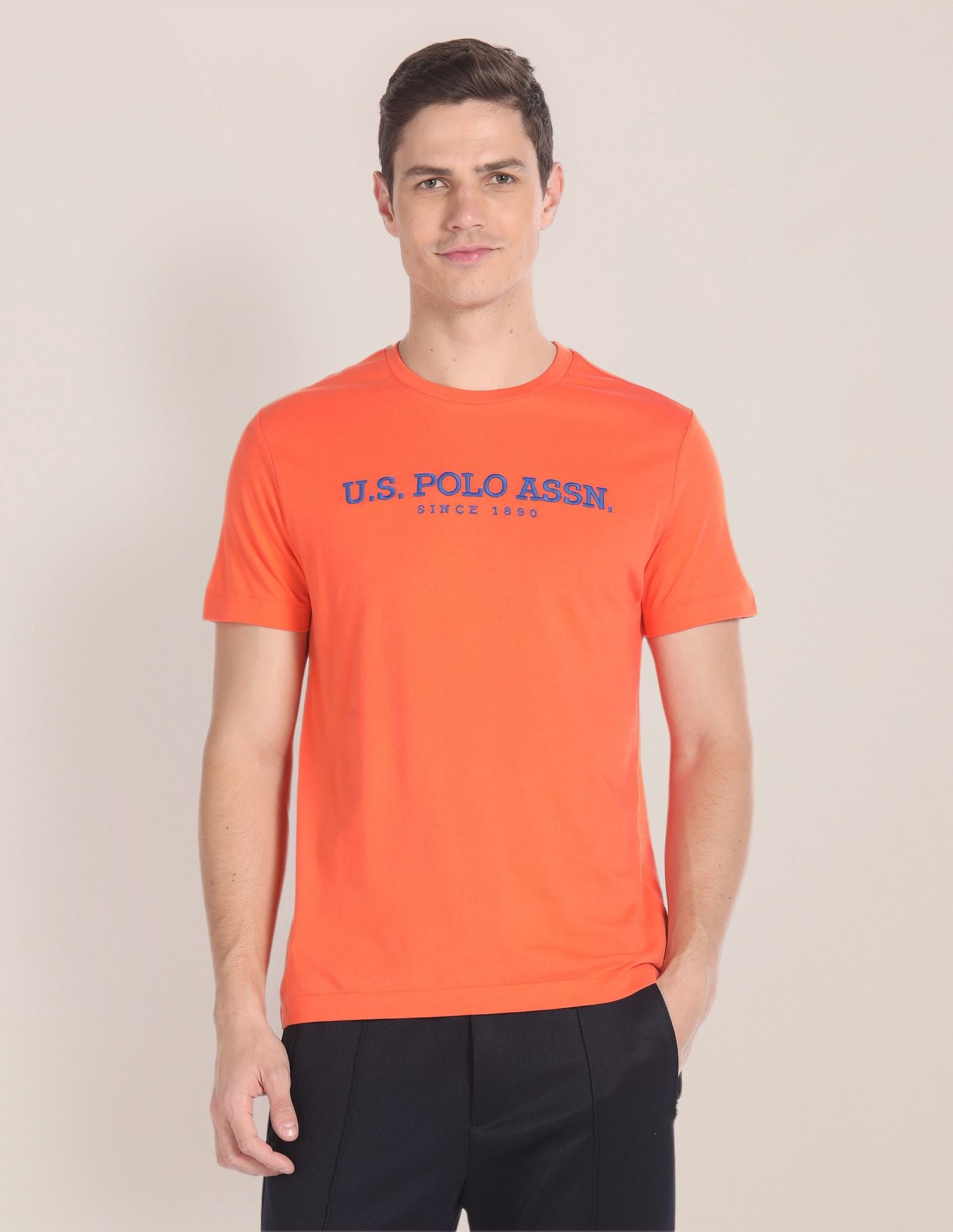 U.S. Polo Assn. Brand Embroidered Cotton T-Shirt