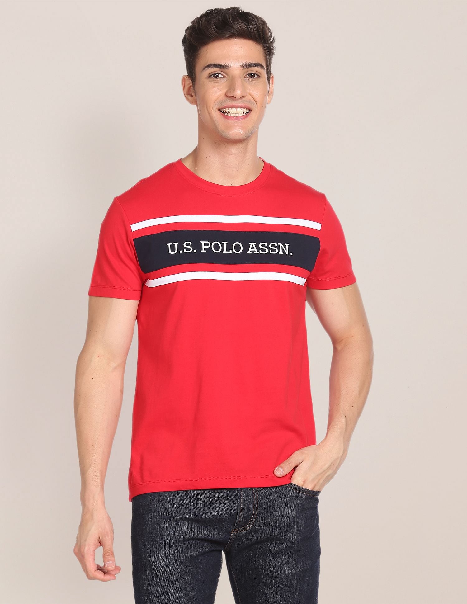 U.S. Polo Assn. Brand Embroidered Cotton T-Shirt