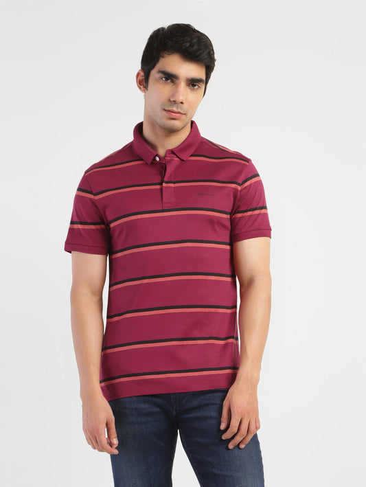 Men's Striped Slim Fit Polo T-shirt