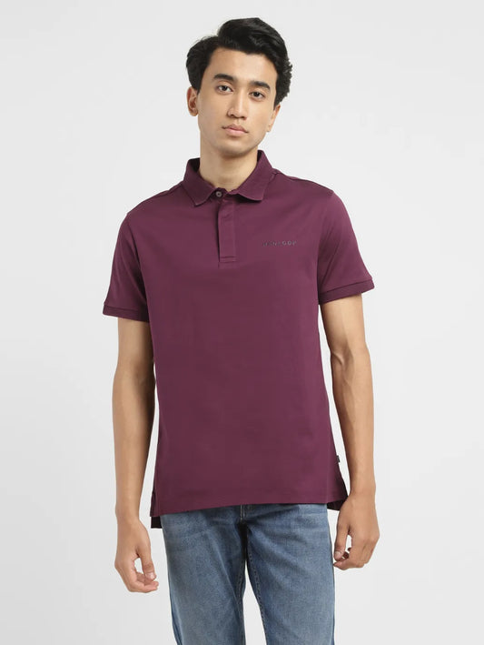 Men's Solid Slim Fit Polo T-shirt