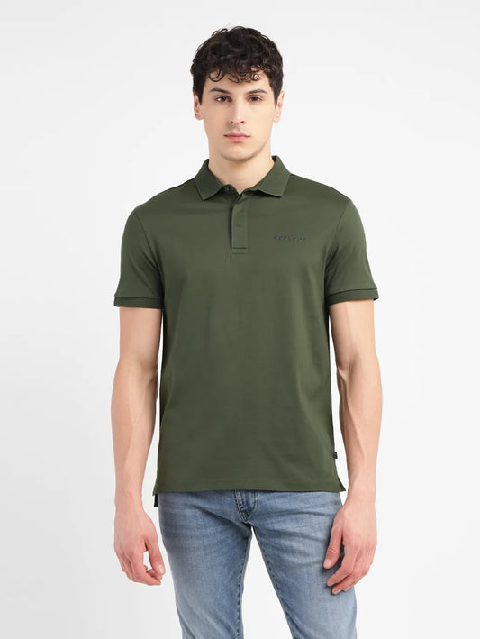 Men's Solid Slim Fit Polo T-shirt