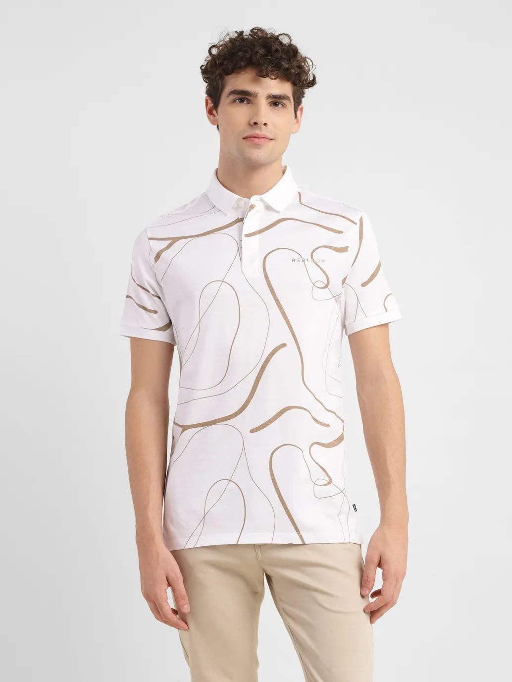 Men's Abstract Slim Fit Polo T-shirt