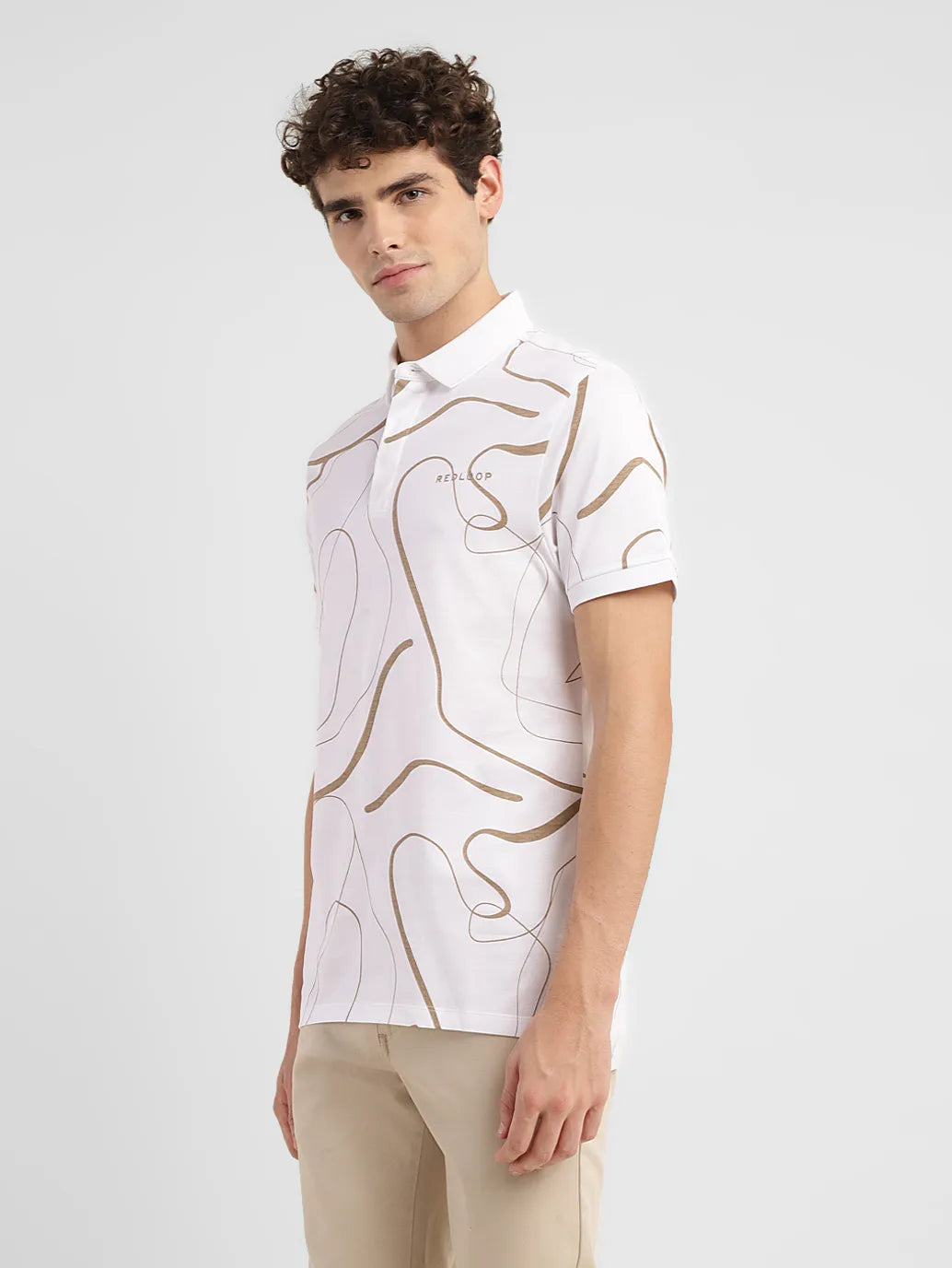 Men's Abstract Slim Fit Polo T-shirt