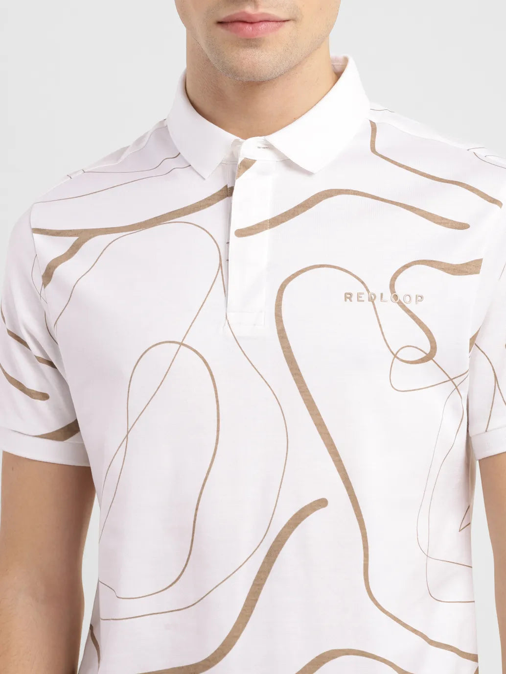Men's Abstract Slim Fit Polo T-shirt