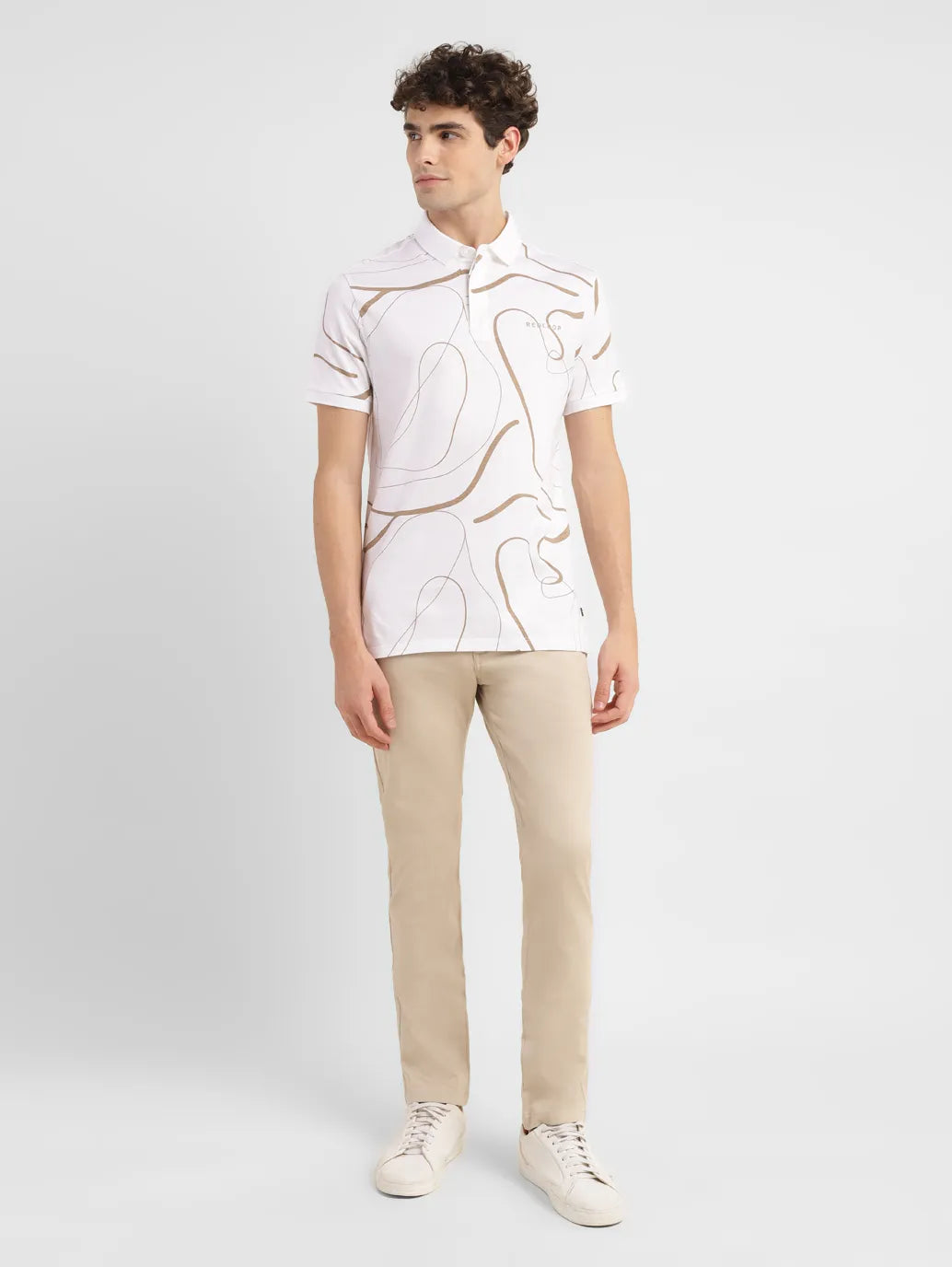 Men's Abstract Slim Fit Polo T-shirt