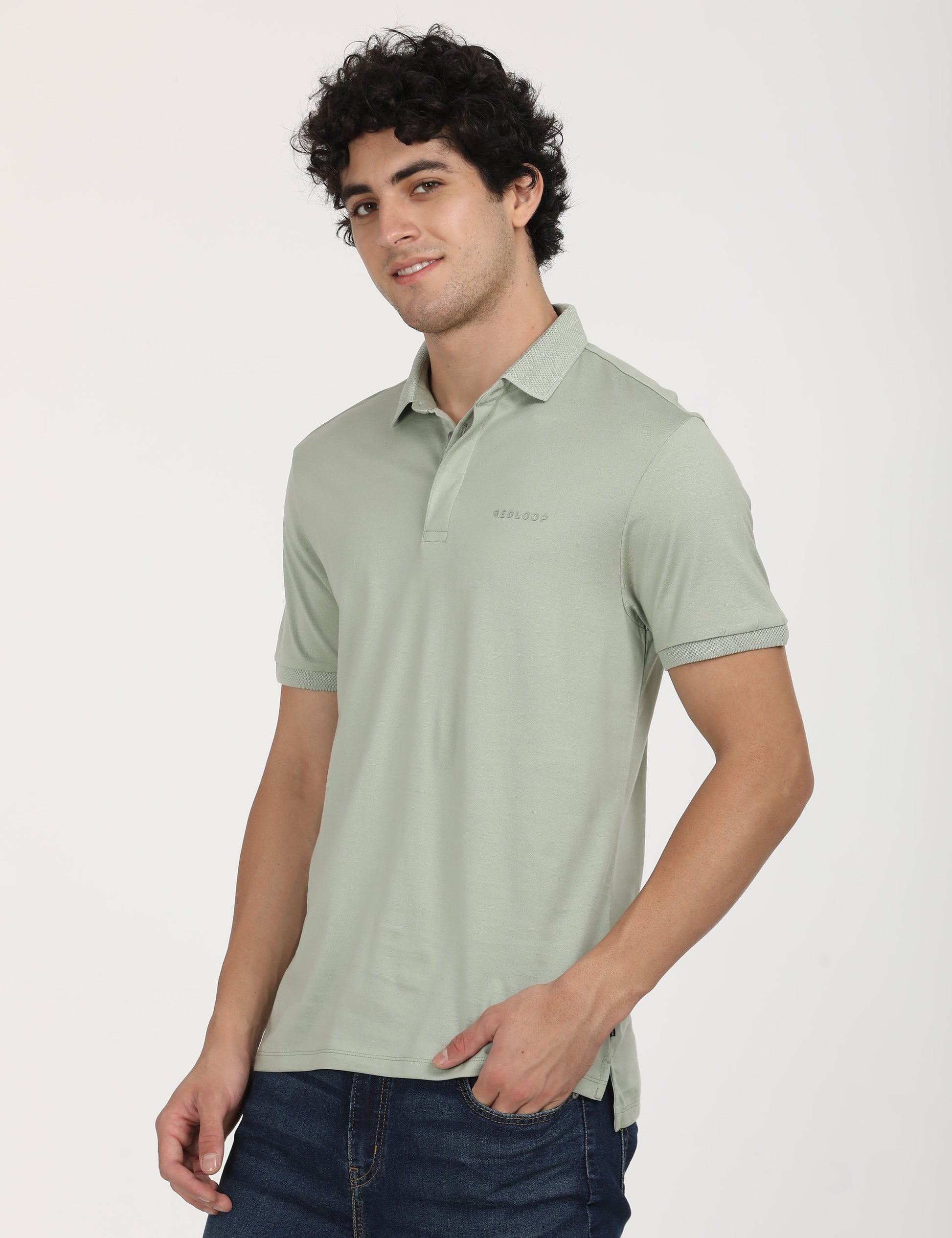 Men's Solid Slim Fit Polo T-Shirt