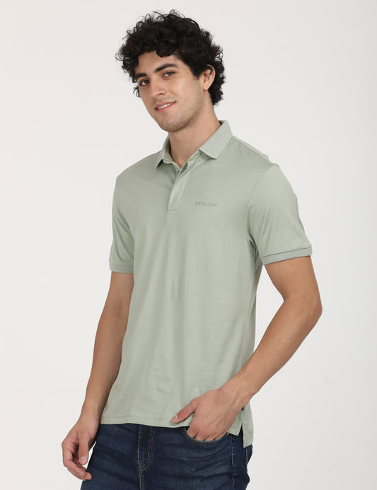 Men's Solid Slim Fit Polo T-Shirt