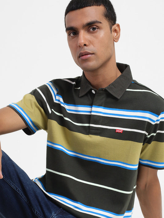 Men's Striped Polo T-shirt