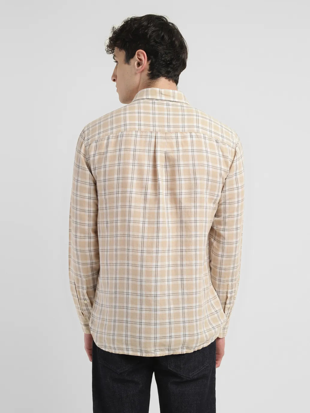 Men's Checkered Slim Fit Linen Shirt