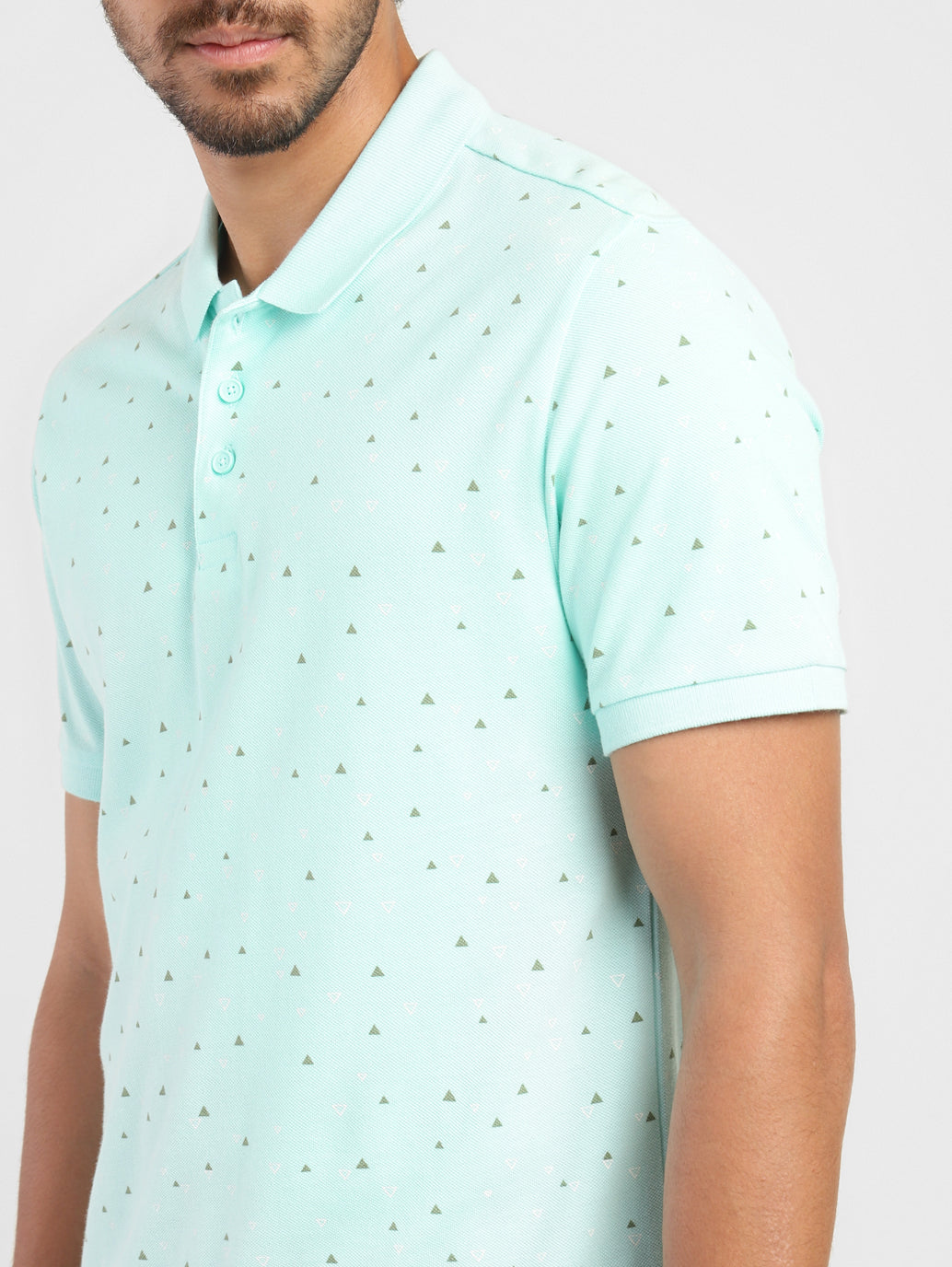 Men's Blue Polo Collar T-Shirt