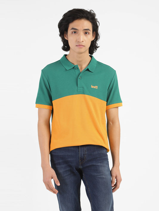Men's Yellow Polo Collar T-Shirt