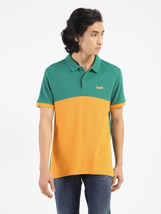 Men's Yellow Polo Collar T-Shirt