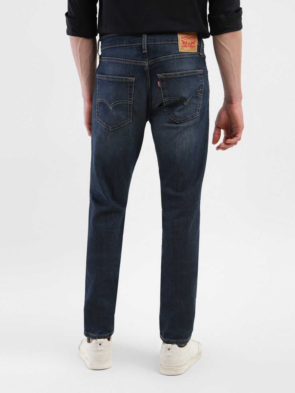 Men's 512 Dark Blue Slim Tapered Fit Mid Rise Jeans