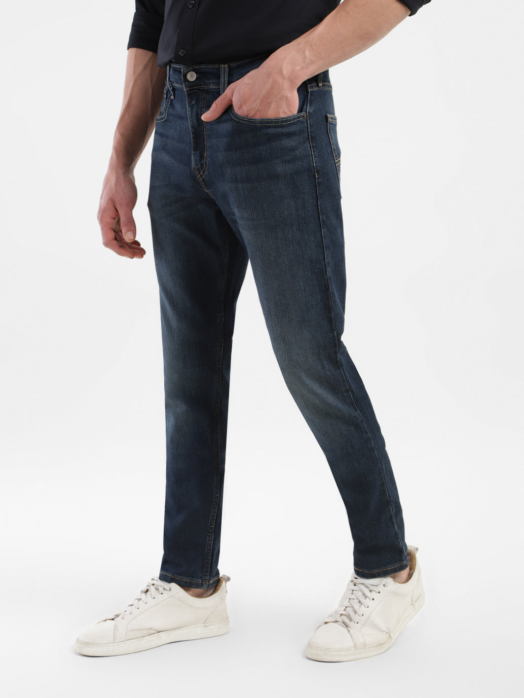 Men's 512 Dark Blue Slim Tapered Fit Mid Rise Jeans