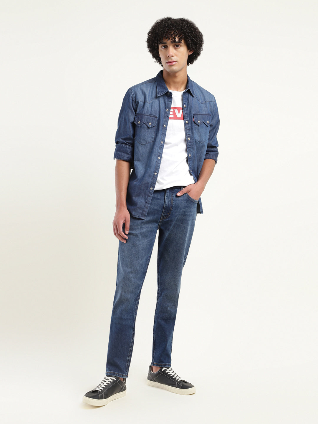Men's 512 Blue Slim Tapered Fit Mid Rise Jeans