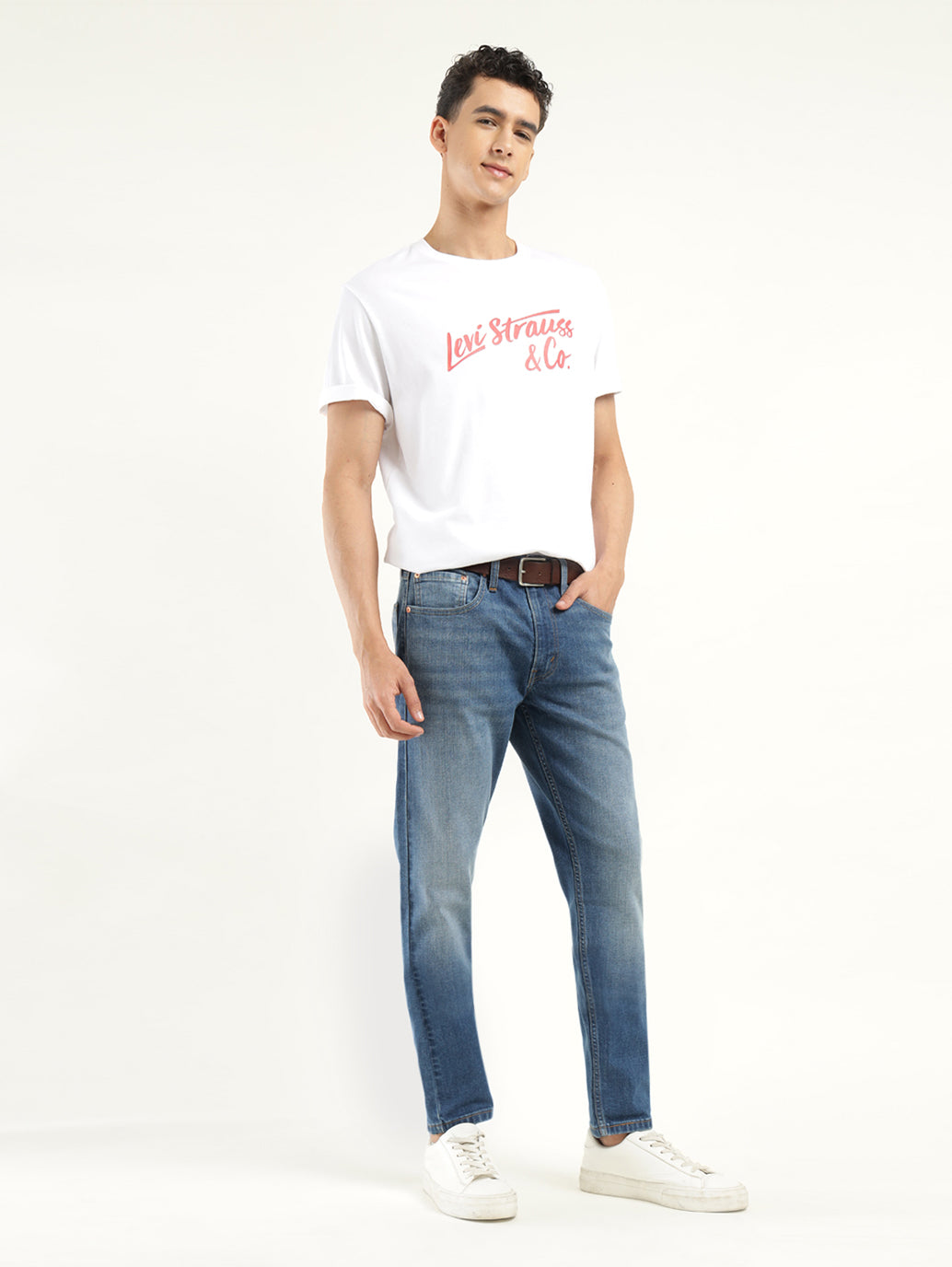 Men's 512 Dark Blue Slim Tapered Fit Mid Rise Jeans
