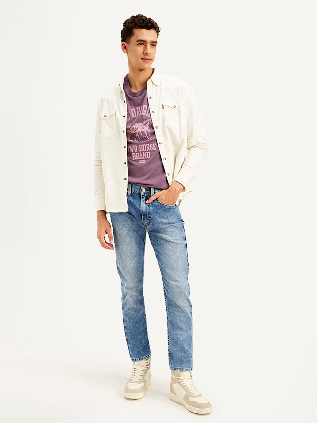 Men's Blue Regular Fit Mid Rise Jeans