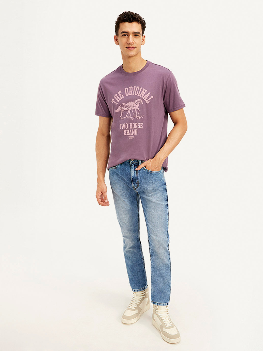 Men's Blue Regular Fit Mid Rise Jeans