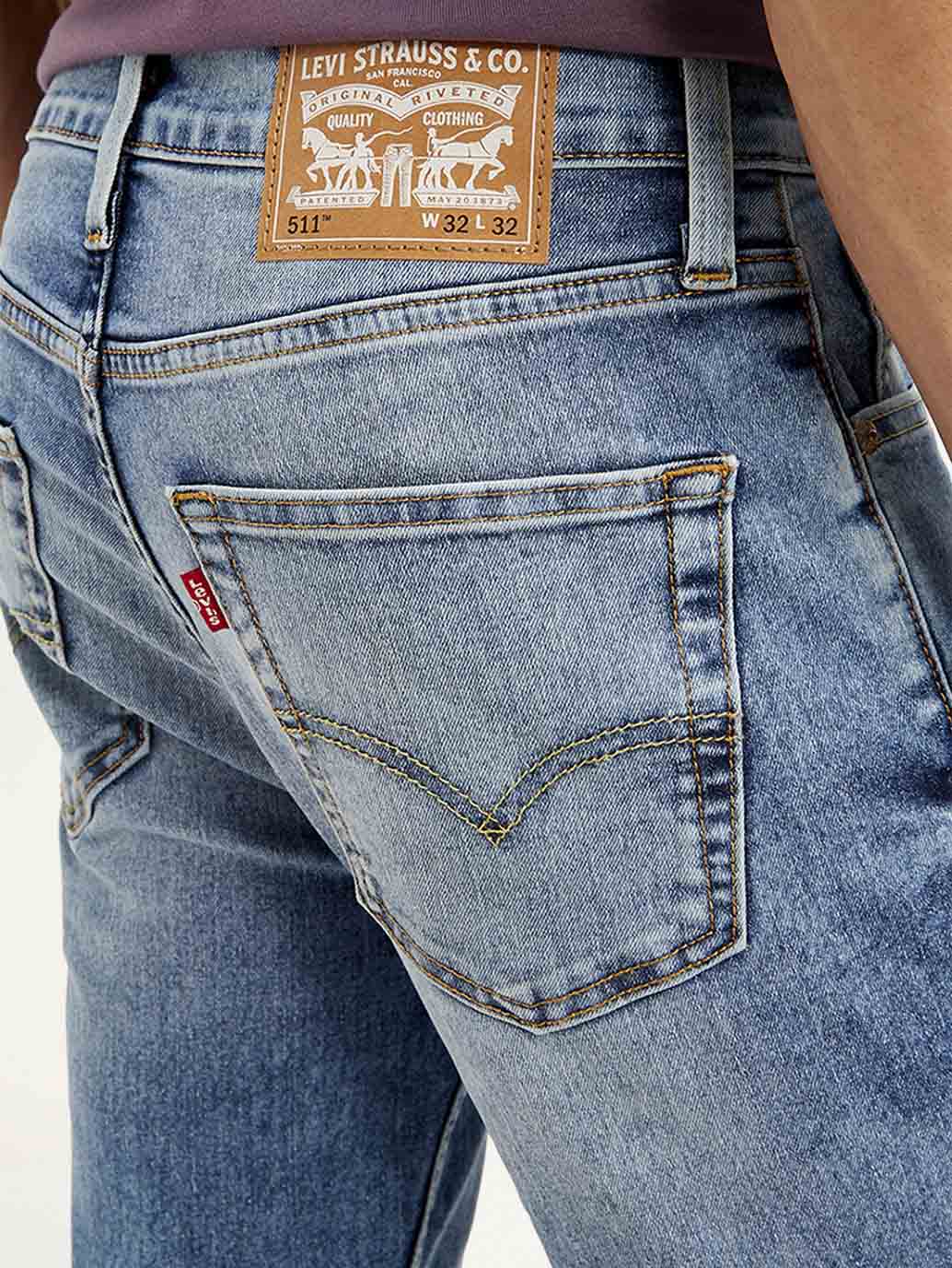 Men's Blue Regular Fit Mid Rise Jeans