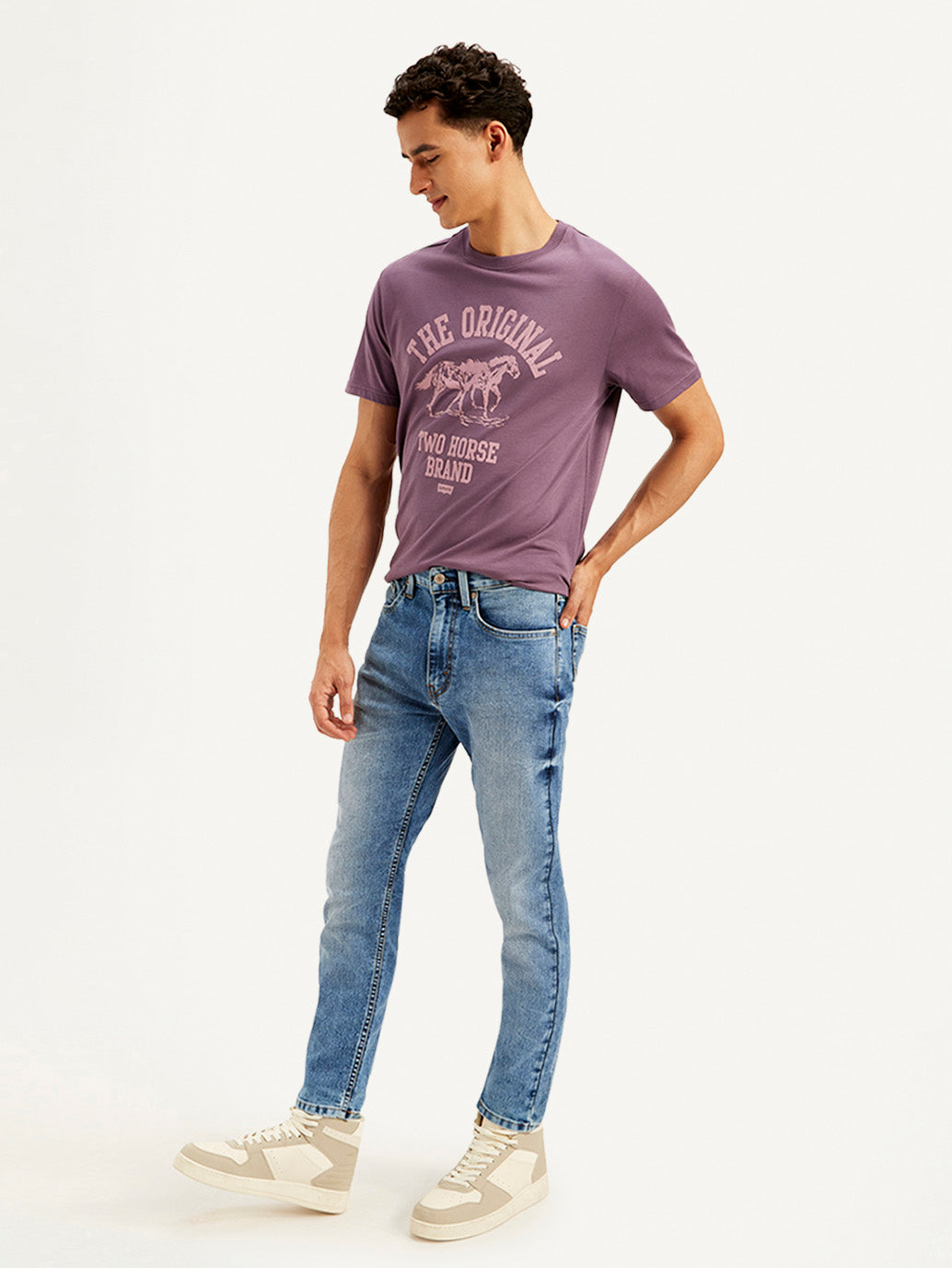 Men's Blue Regular Fit Mid Rise Jeans