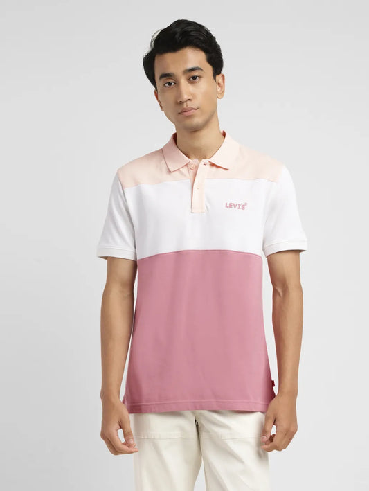 Men's Colorblock Slim Fit Polo T-shirt