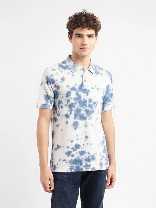 Men's Tie -Dye Slim Fit Polo T-shirt