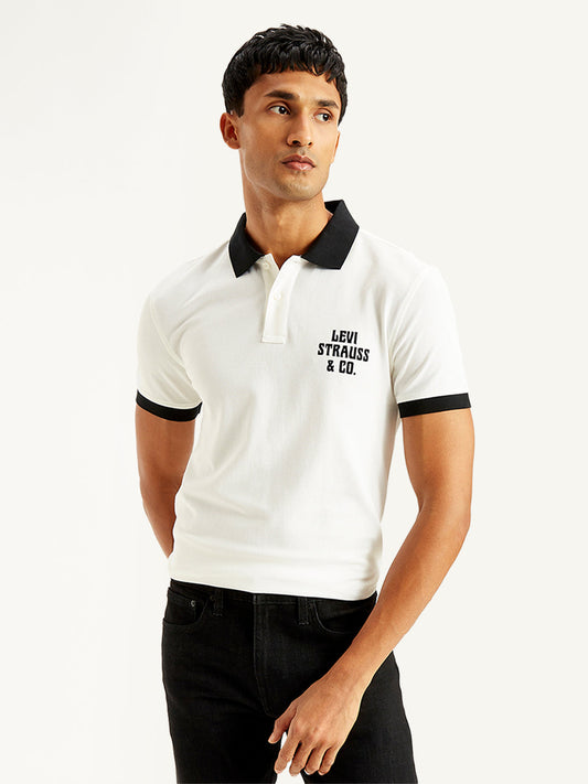 Men's Brand Logo Slim Fit Polo T-Shirt