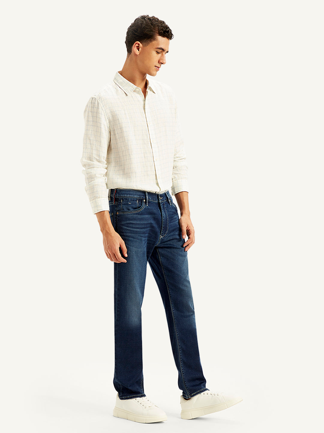 Men's 513 Navy Blue Slim Fit Mid Rise Jeans
