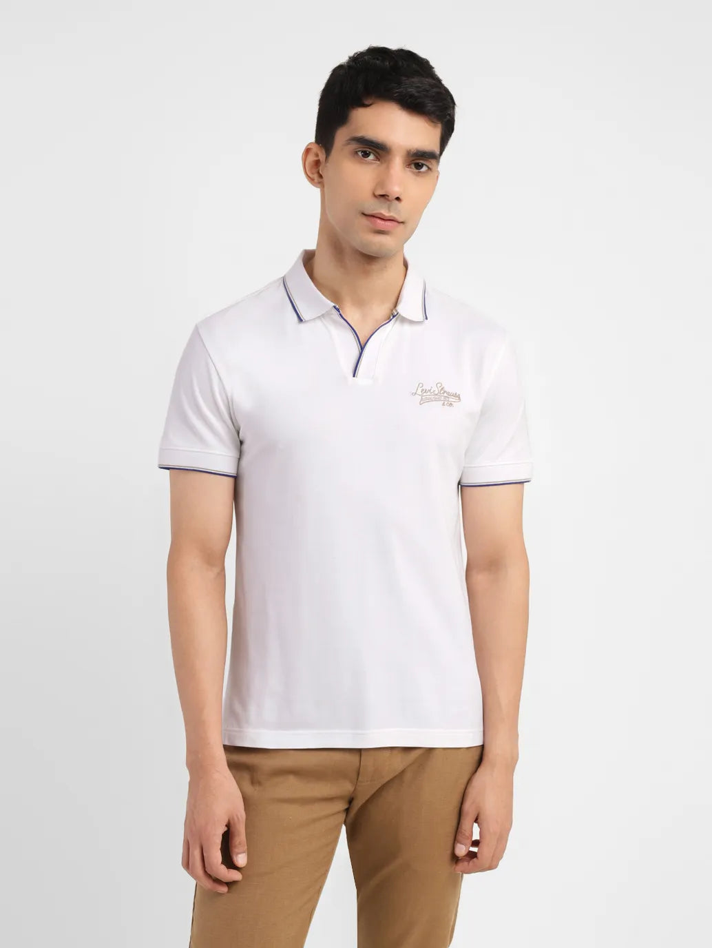 Men's Solid Slim Fit Polo T-shirt