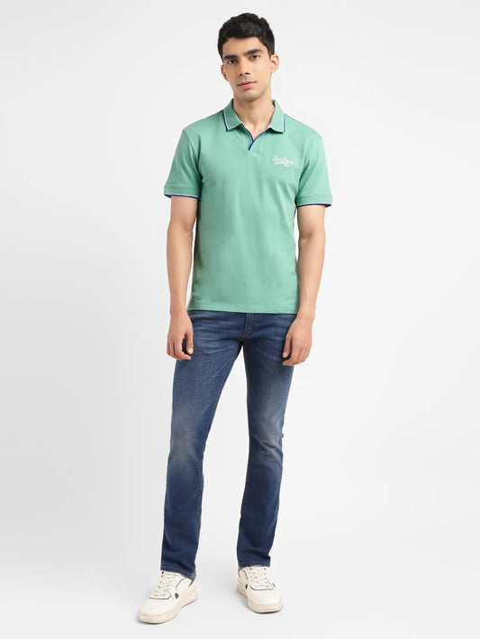 Men's Solid Slim Fit Polo T-shirt