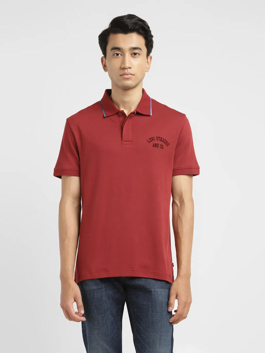 Men's Solid Slim Fit Polo T-shirt