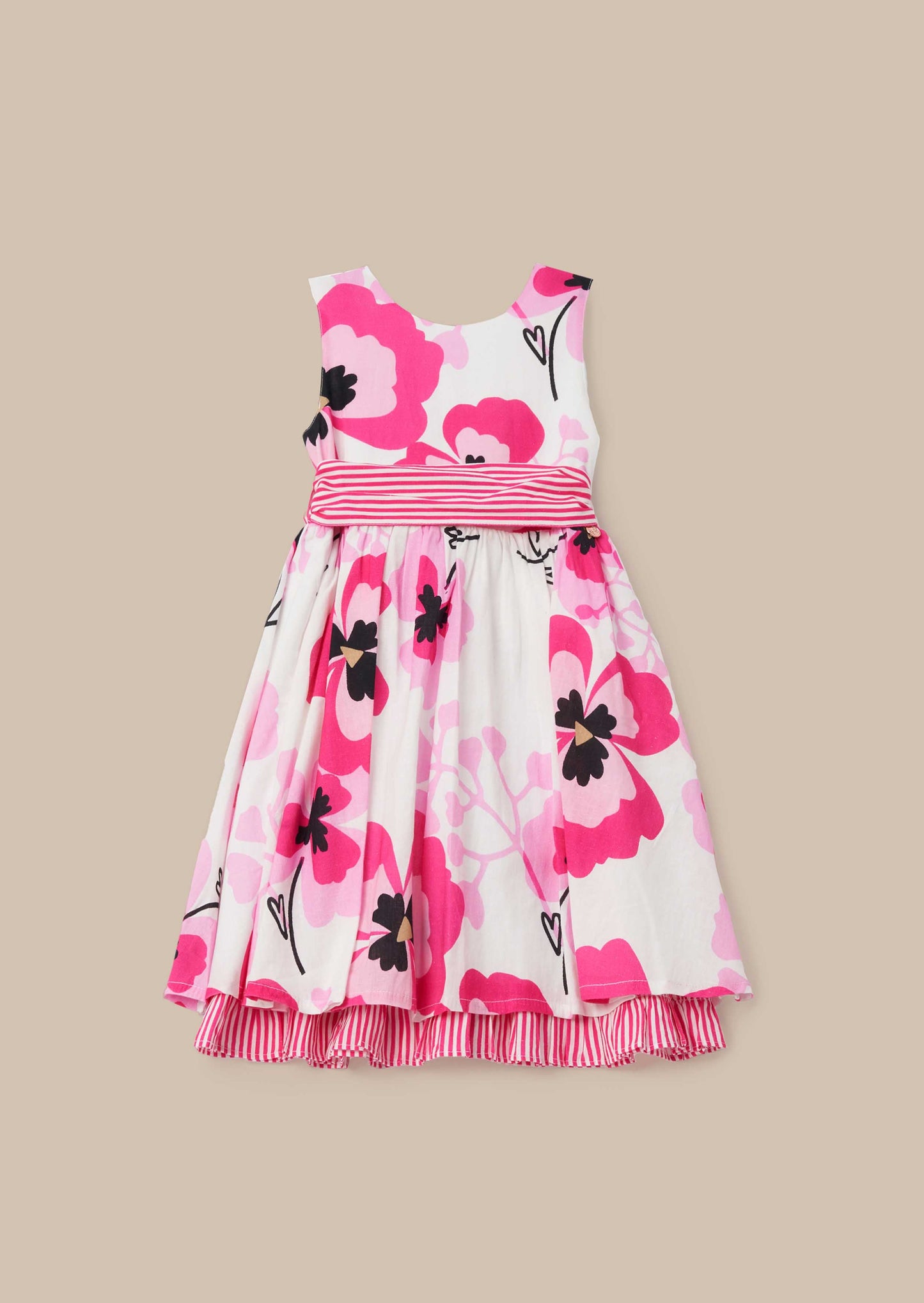 Bella Pink Pansy Print Dress