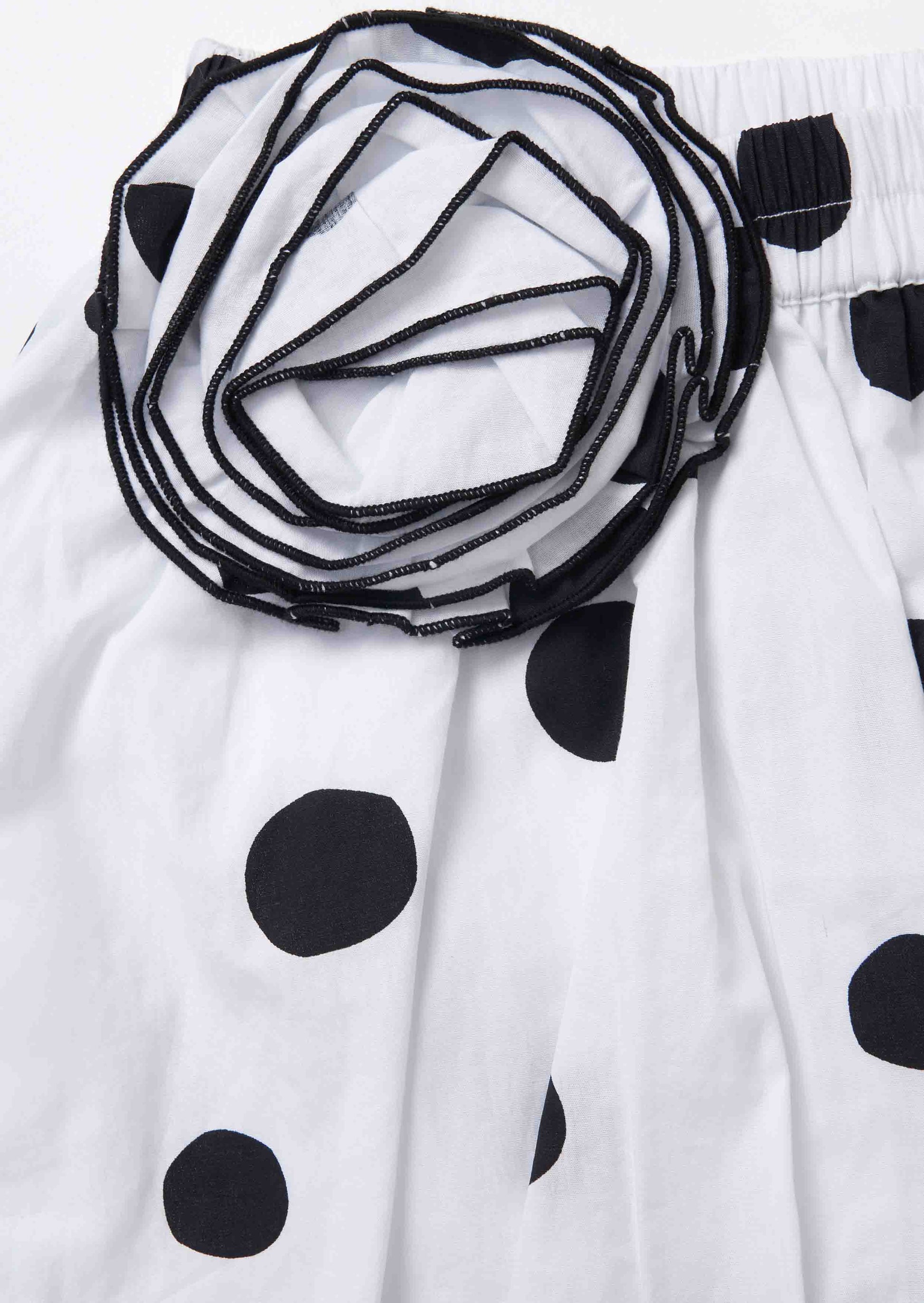 Amari White Spotty Bubble Hem Skirt