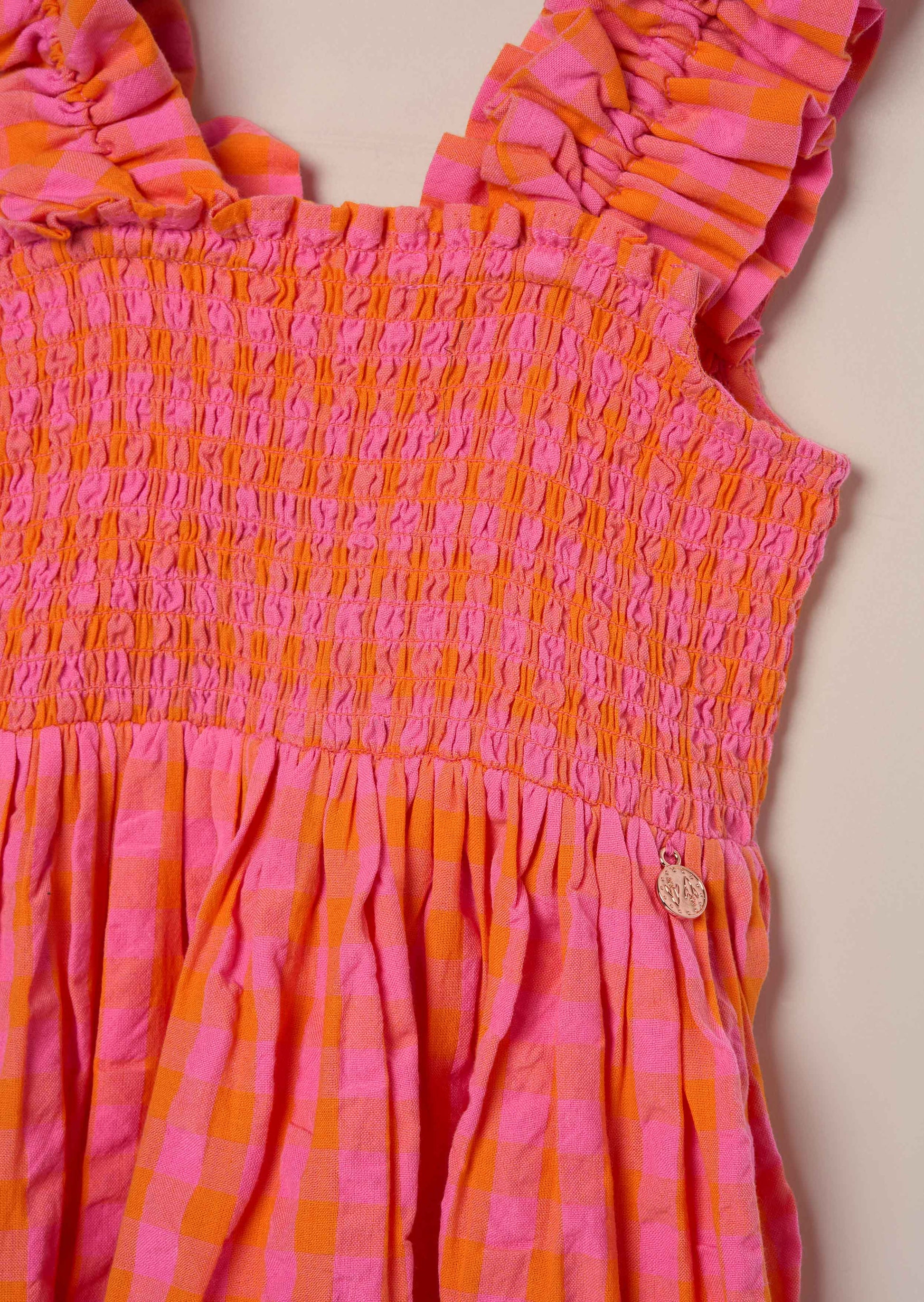 Bella Orange Ric Rac Midi Dress Orange