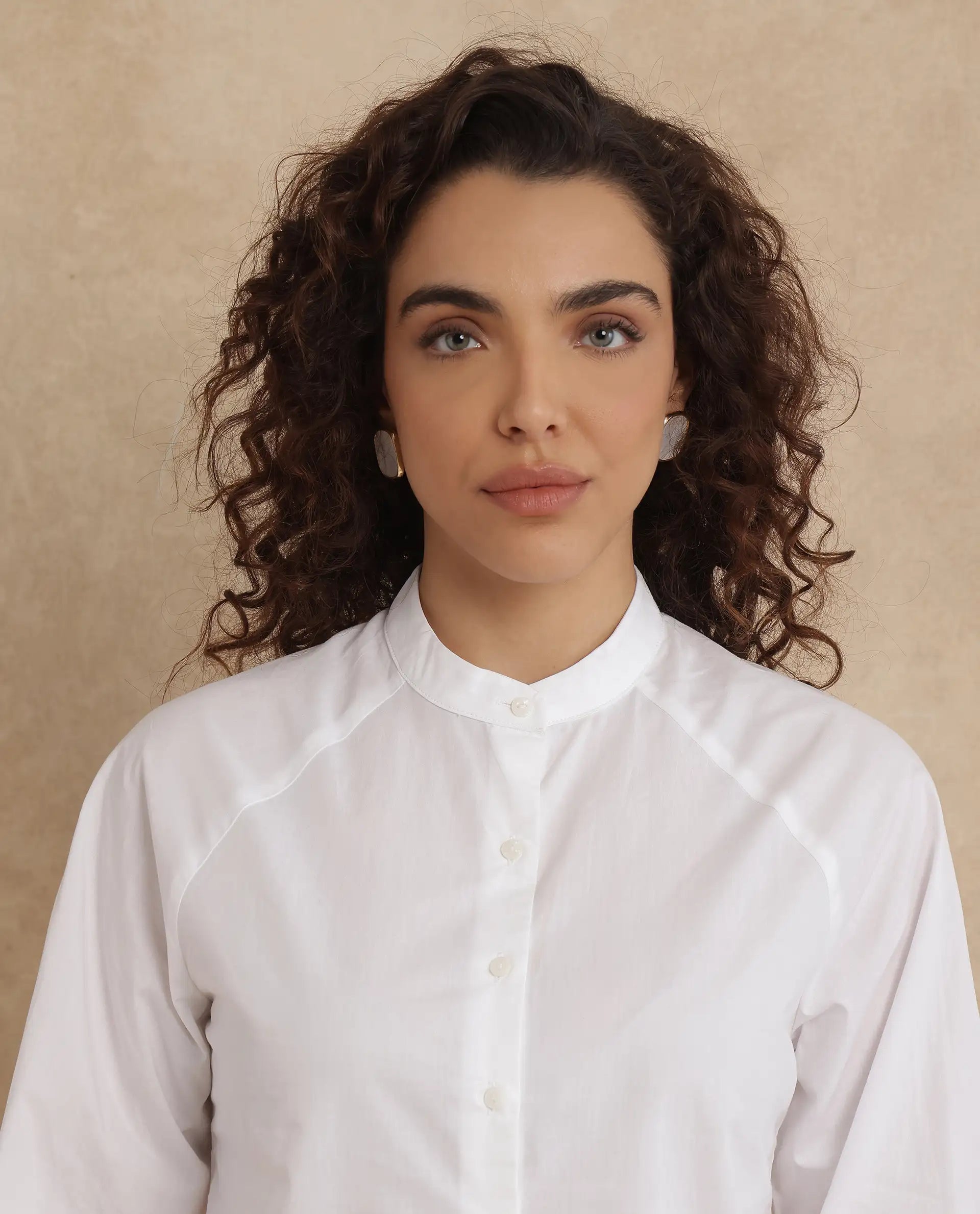 Rareism Women Bartpo White Full Sleeve Ruffled Neck Plain Top