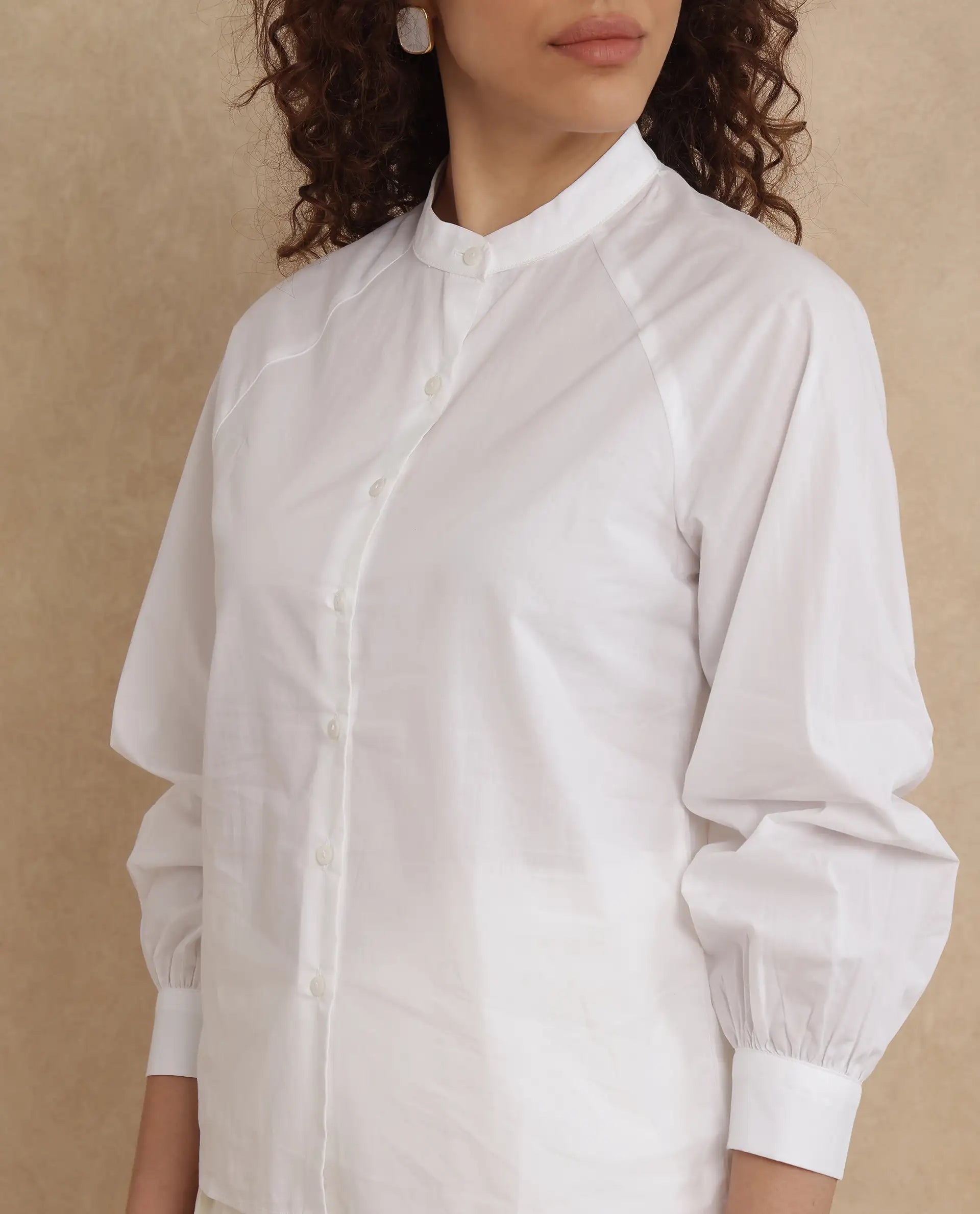Rareism Women Bartpo White Full Sleeve Ruffled Neck Plain Top