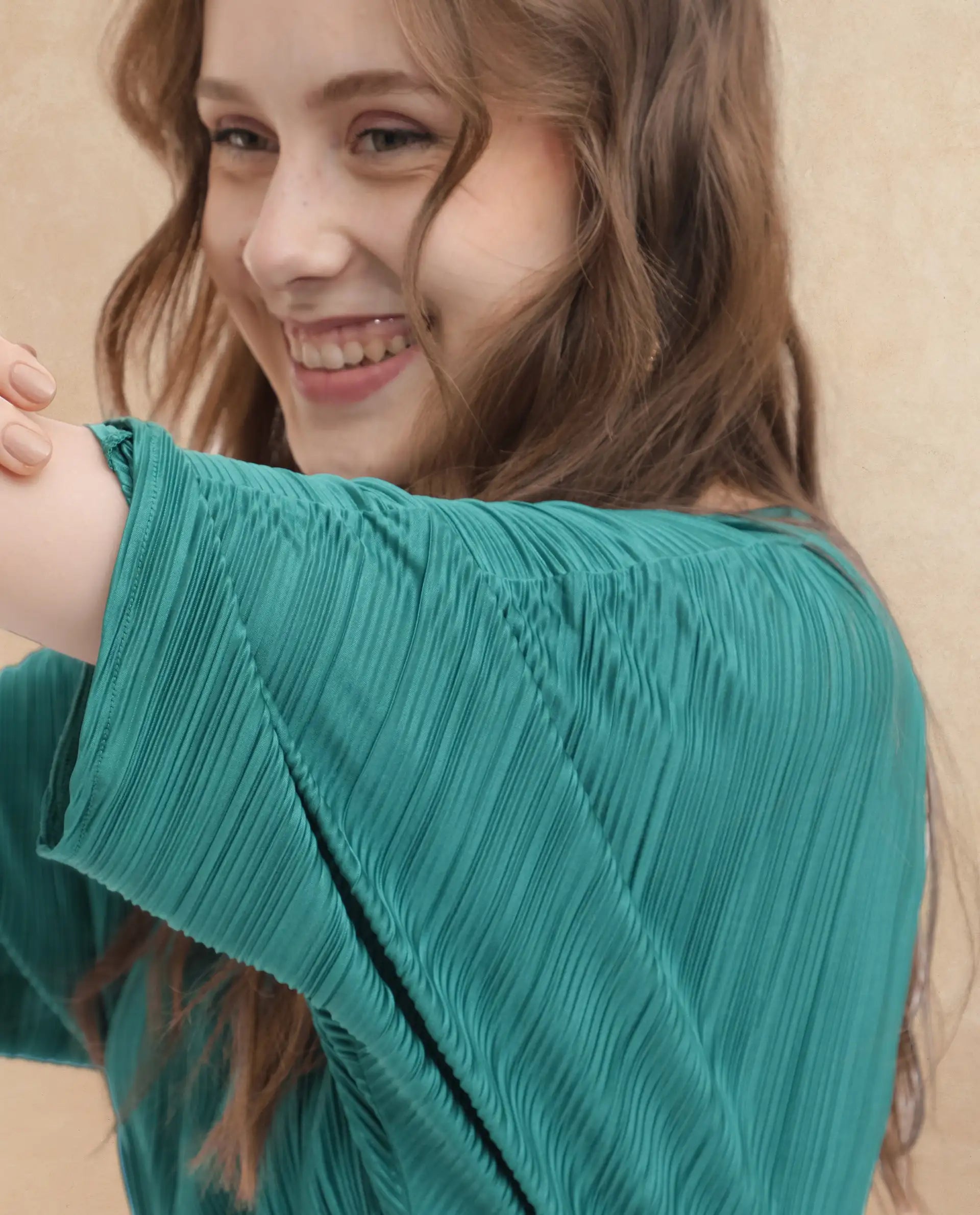 Rareism Womens Belgarde-T Petrol Top Polyester Short Sleeve Dyed