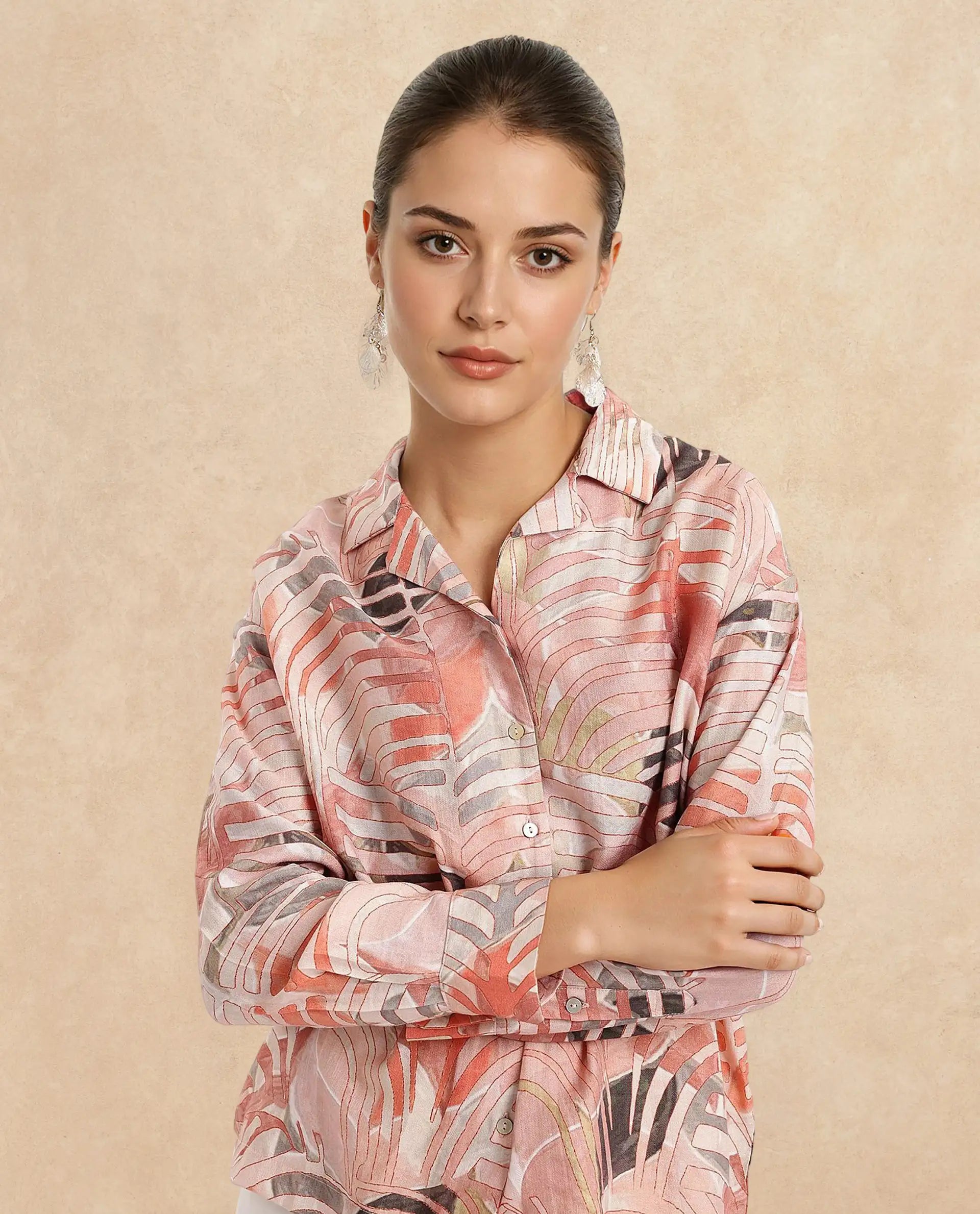 Rareism Women Broadwin Multi Full Sleeve Lapel Neck Button Closure Relaxed Fit Floral Print Top