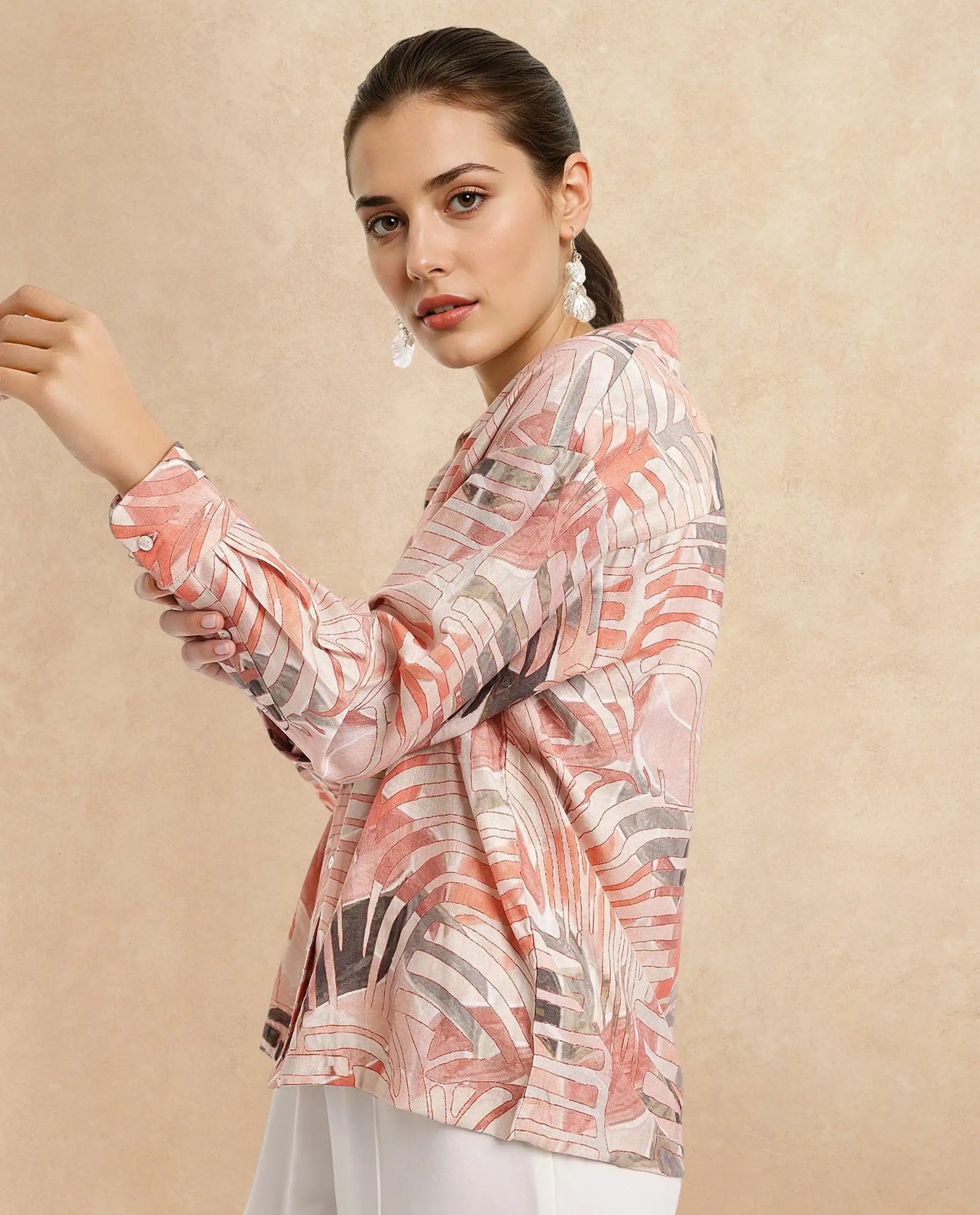 Rareism Women Broadwin Multi Full Sleeve Lapel Neck Button Closure Relaxed Fit Floral Print Top