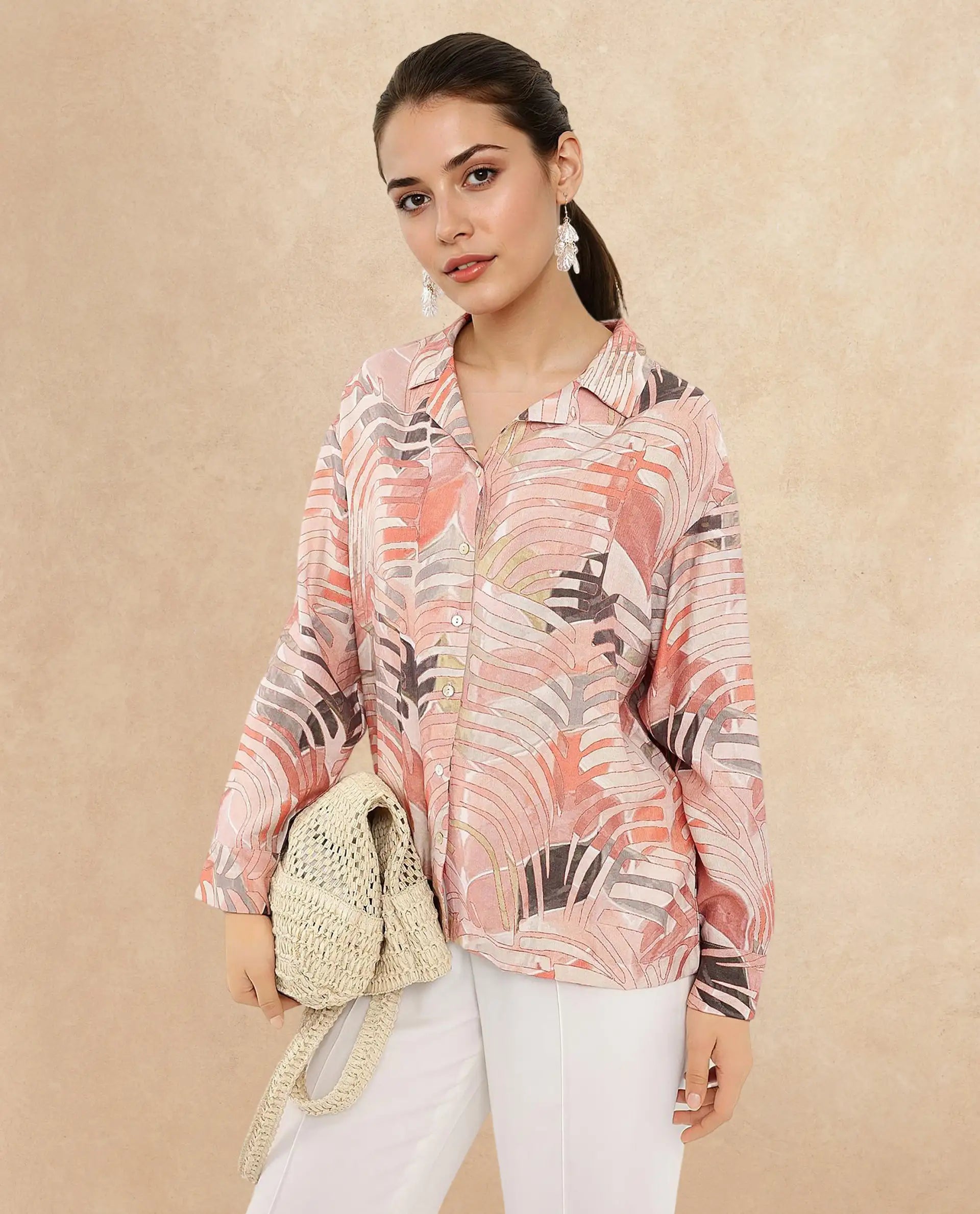 Rareism Women Broadwin Multi Full Sleeve Lapel Neck Button Closure Relaxed Fit Floral Print Top