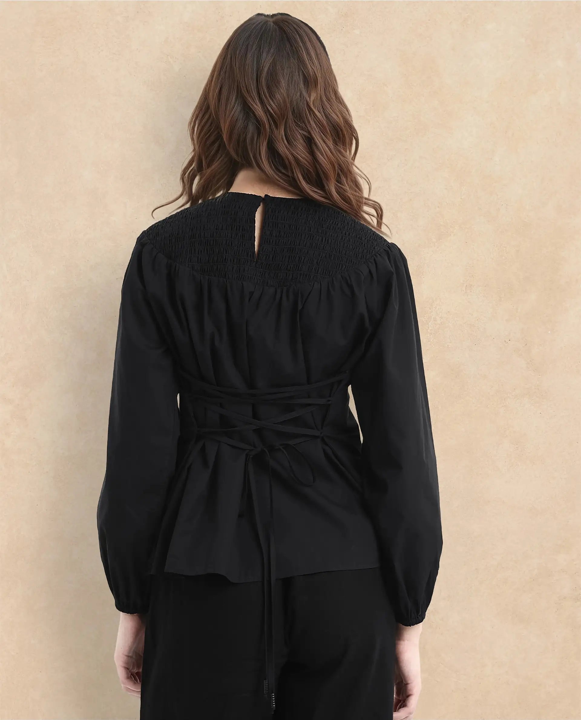 Rareism Women Cassius Black Plain Top