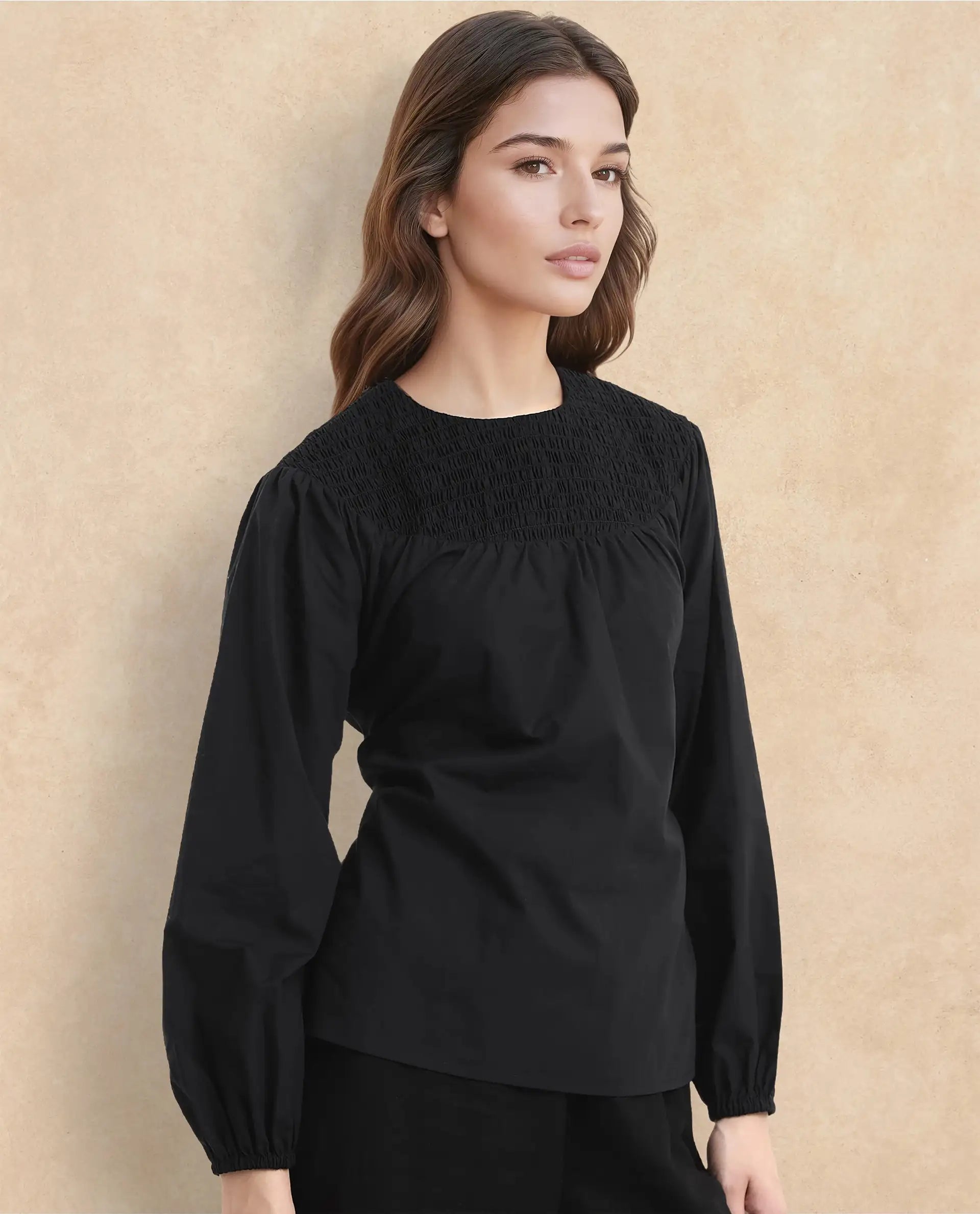 Rareism Women Cassius Black Plain Top