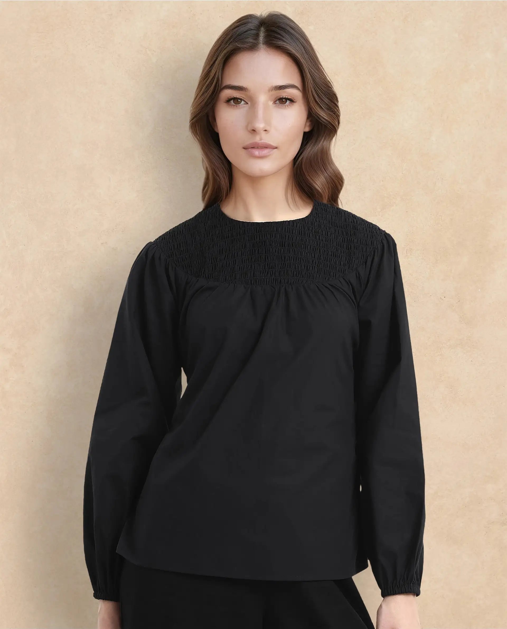 Rareism Women Cassius Black Plain Top