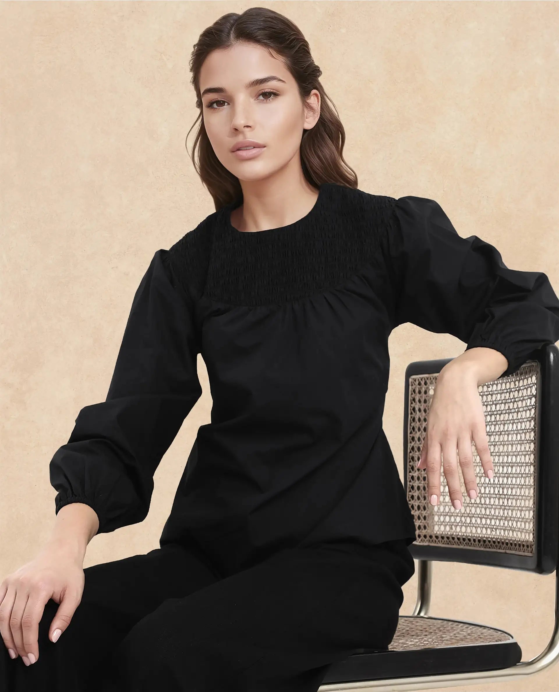 Rareism Women Cassius Black Plain Top