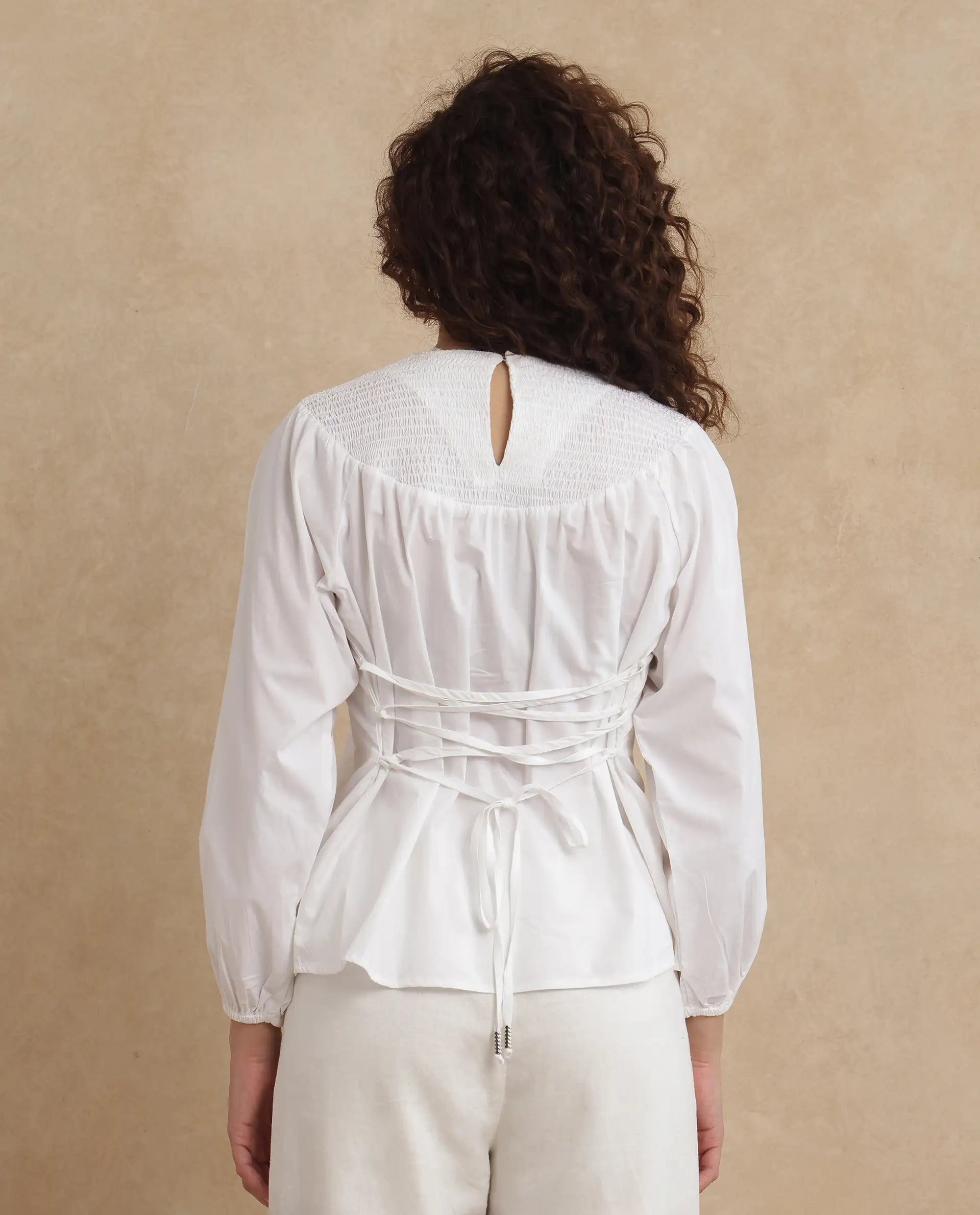 Rareism Women Cassius White Plain Top