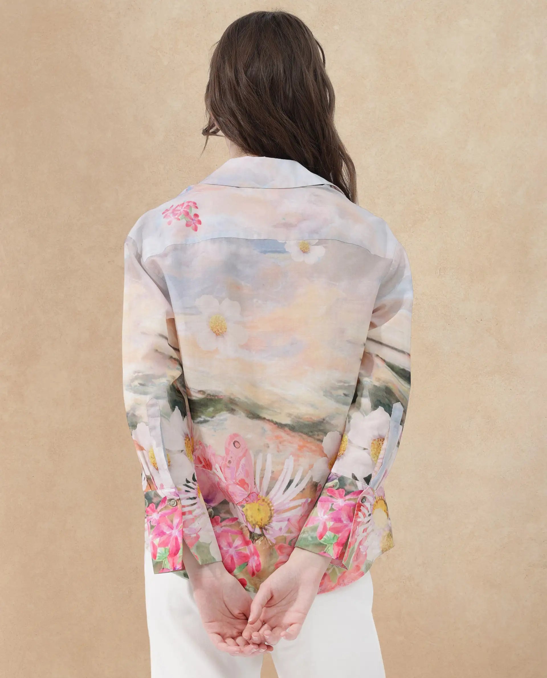 Rareism Women Cyno Multi Cotton Fabric Full Sleeve Collared Neck Floral Print Regular Length Shirt