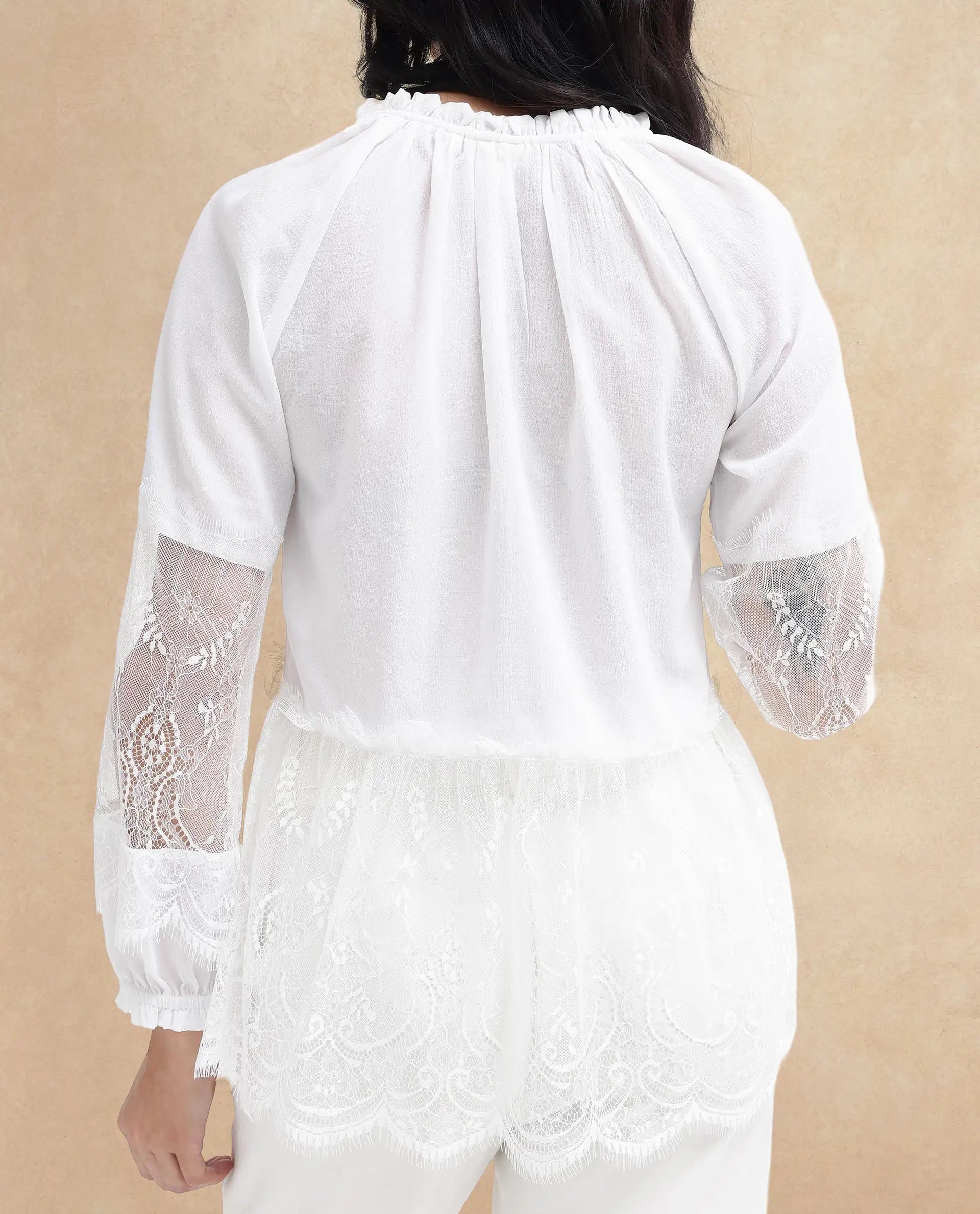 Rareism Womens Florida White Top Full Sleeve Solid