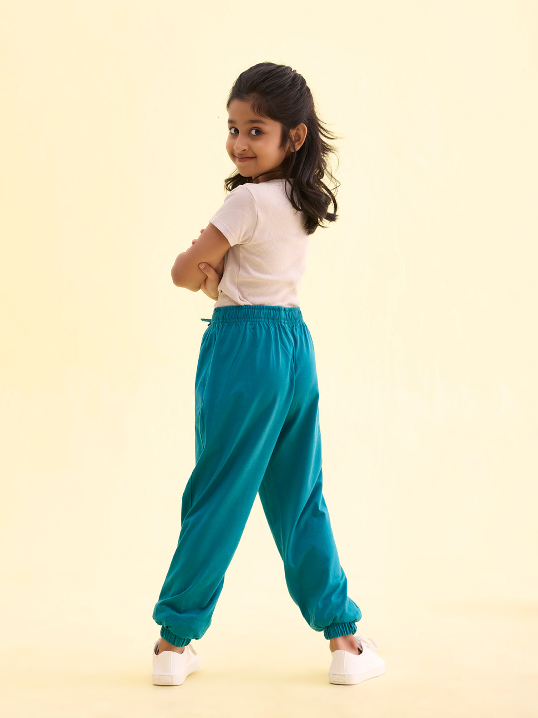 Peacock Green Cotton Joggers